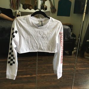Paradise racing checkered crop top